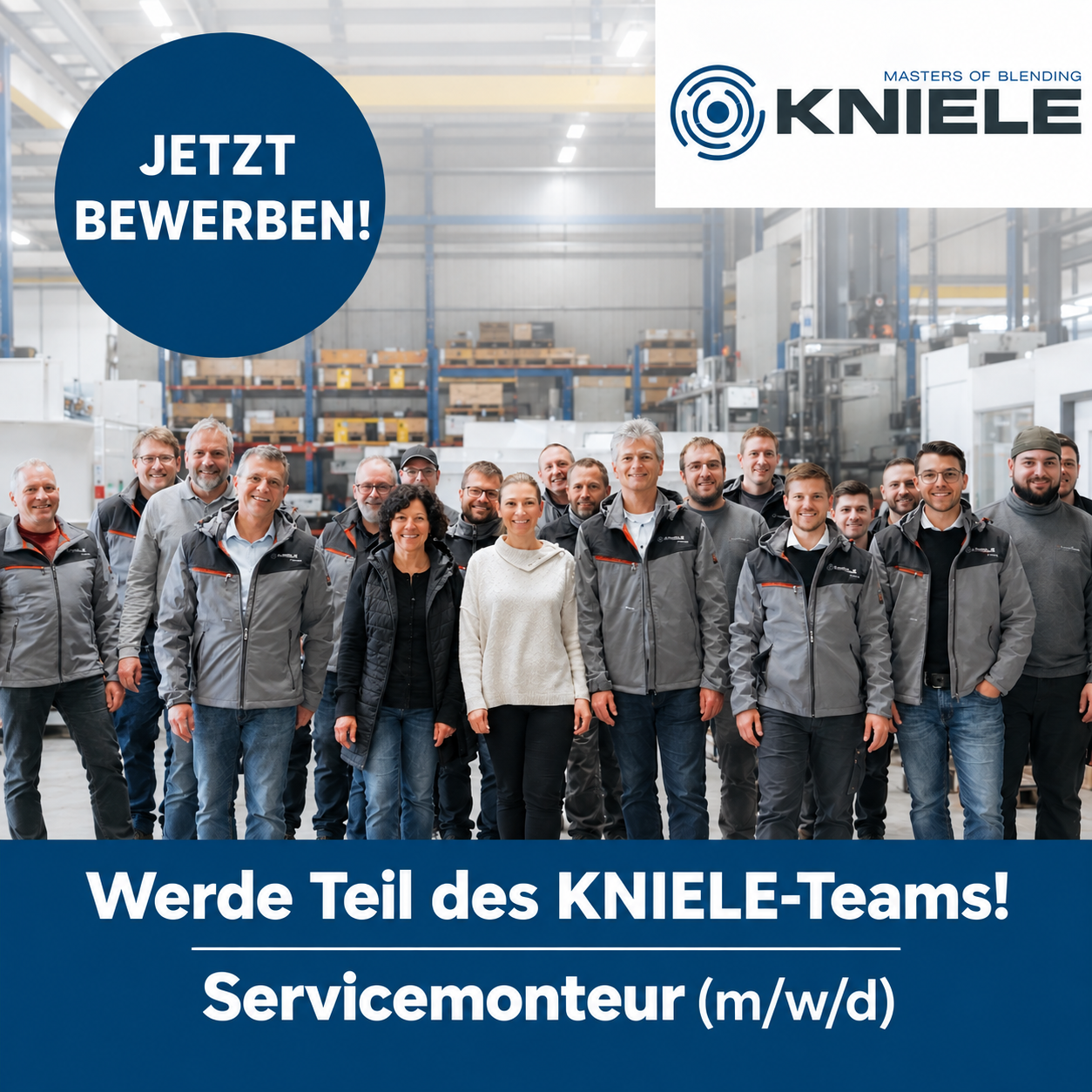 Montieren eines Kompressors durch einen jungen Mann mit Kniele Jacke.